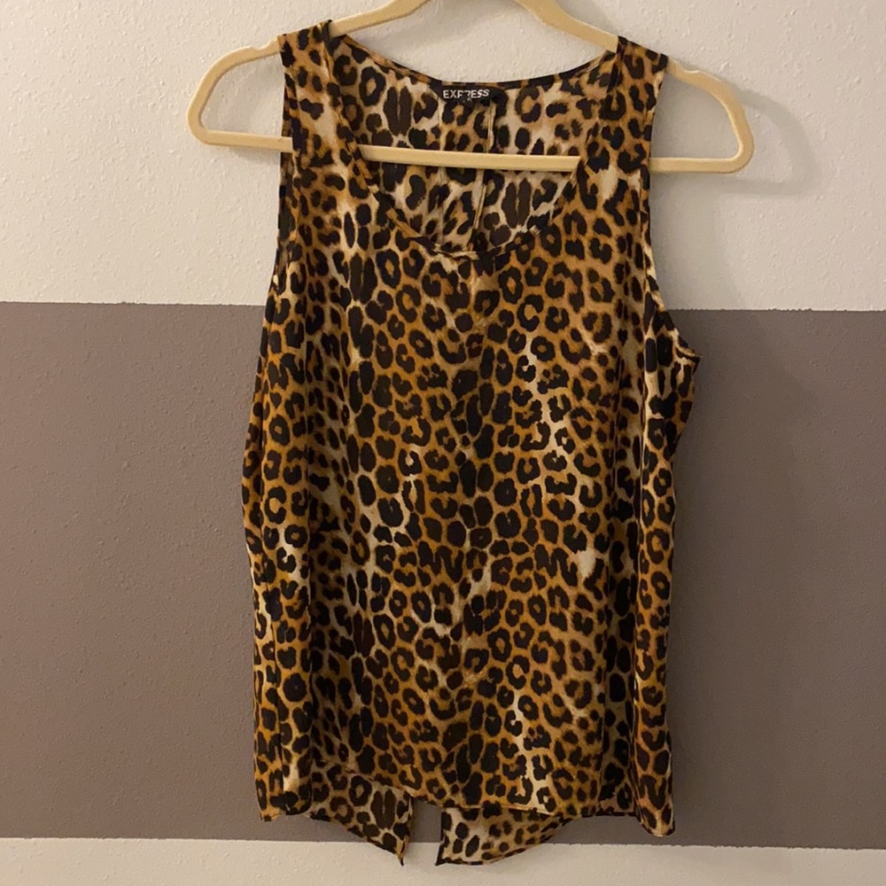 Express Leopard Sleveless, Open Back Top